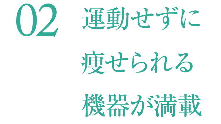 運動せずに痩せられる機器が満載